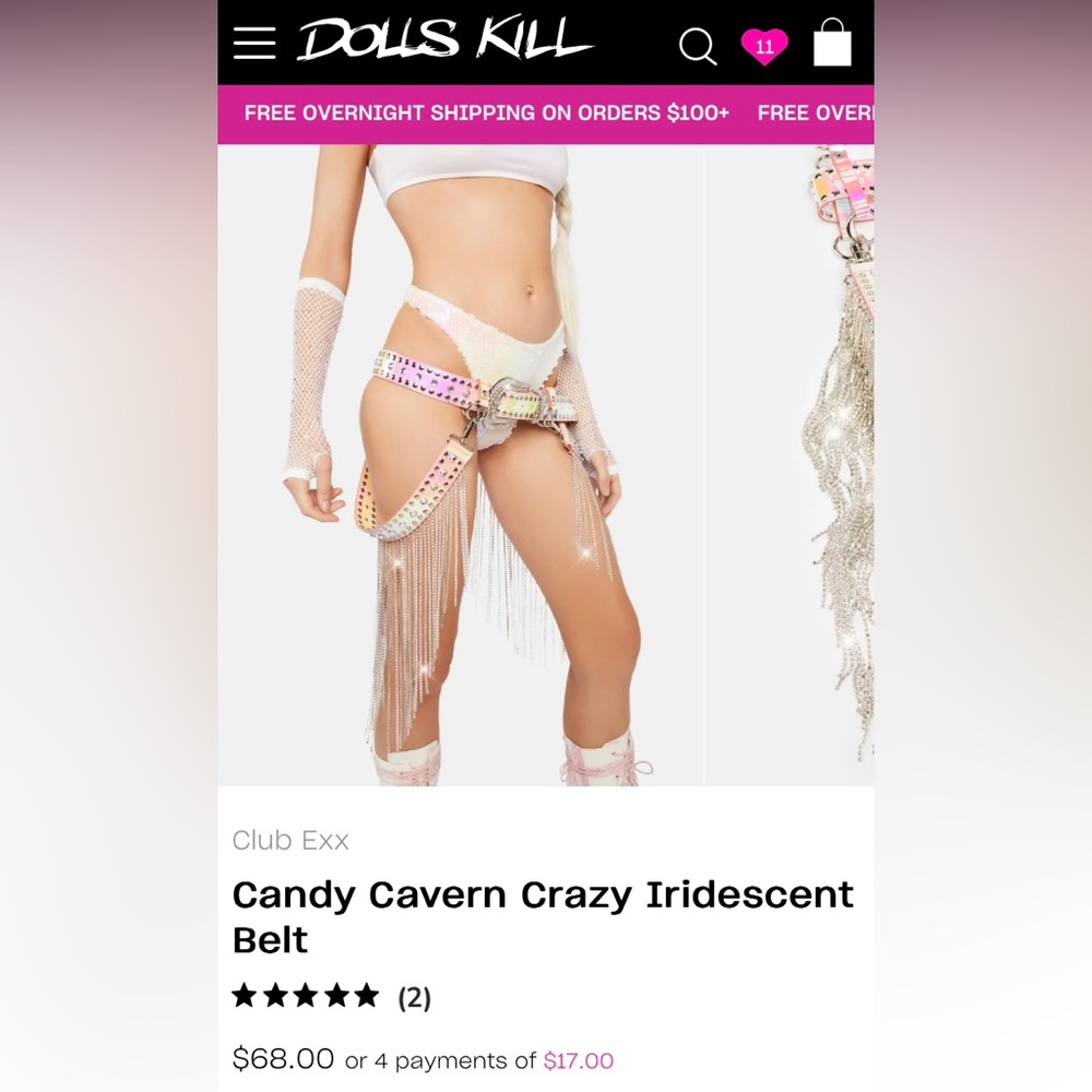 Club Exx Candy Cavern Iridescent Belt